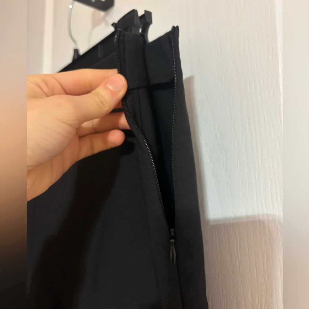 Zara Ruffle Frill Mini High Low Cotton Blend Side Zipper Black Skirt Size Small - Picture 3 of 7
